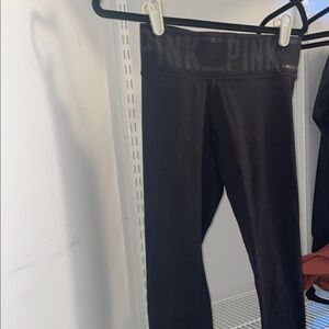 PINK Victoria's Secret Black Leggings with Elastic Waistband